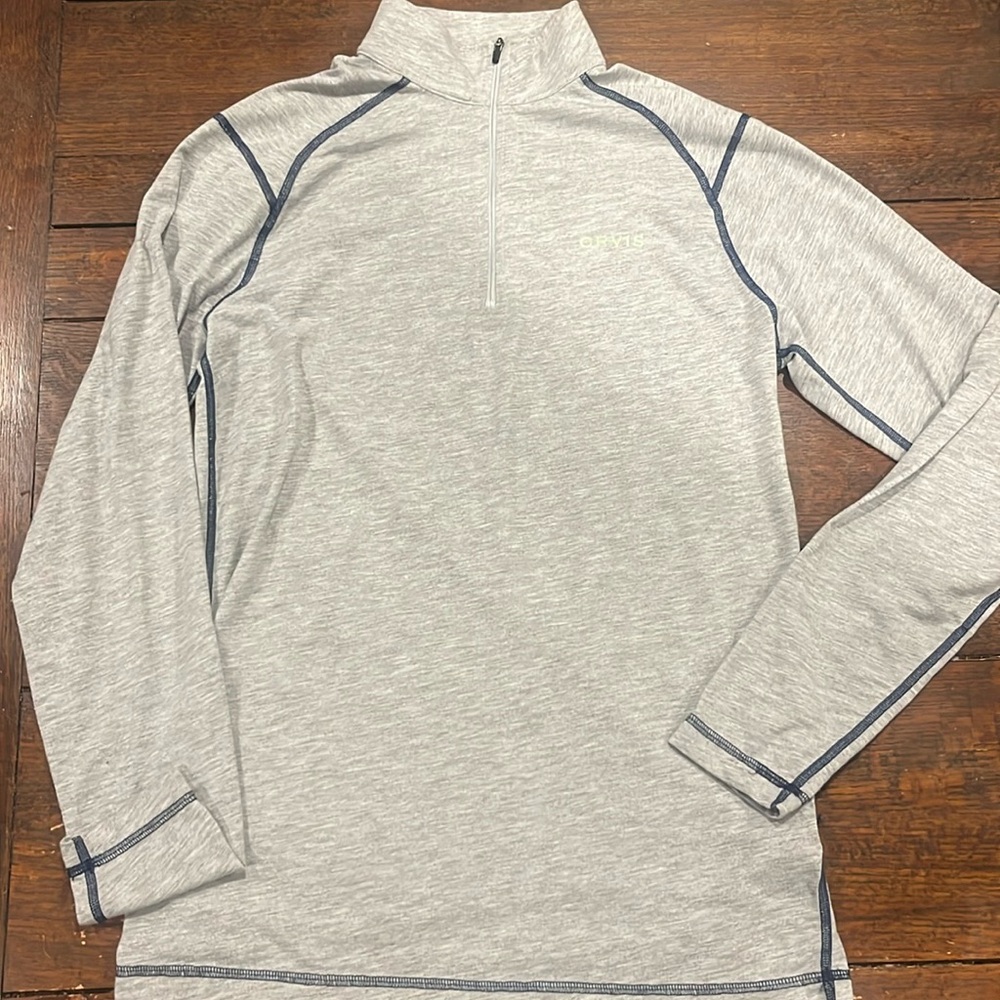 Orvis drirelease quarter zip heather gray mens S